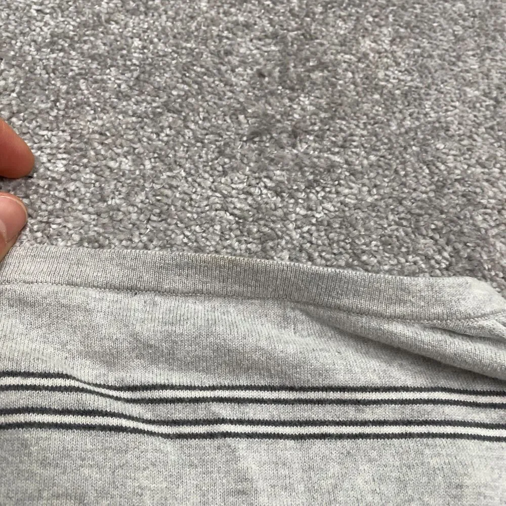 Banana Republic Luxury Blend Pullover Sweater Mens Large Gray Striped Crew Knit